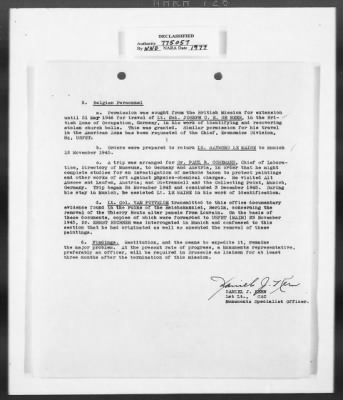 Miscellaneous Records > Monthly MFA&A Field Report - November 1944
