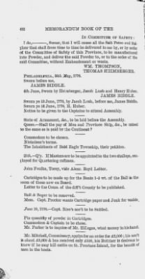 Thumbnail for Volume I > Memorandum Book of the Committee and Council of Safety. 1776-1777.