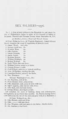 Volume I > List of Sick Soldiers in Philadelphia, December, 1776