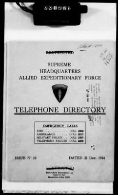 1 - Subject File > 104a - Directories, Telephone - SHAEF
