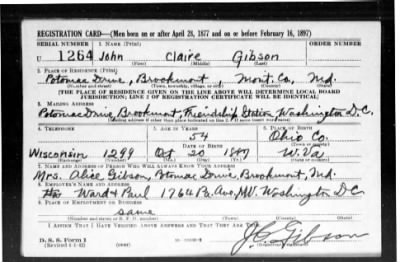 John Claire > Gibson, John Claire (1887)