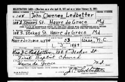 John Clarence > Ledbetter, John Clarence (1889)
