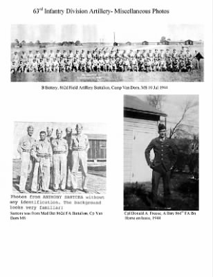 Thumbnail for History of the 63rd Infantry Division Artillery > 63rd Infantry Division Artillery Miscellaneous Photos