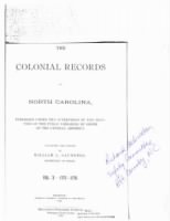 Colonial Records of North Carolina by William Saunders