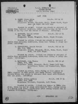 Thumbnail for USS INTREPID > Rep of Air Ops Against the Ryukyu Is Formosa, & Philippines, 10/10-31/44, Including Action Against Jap Fleet, 10/24-26/44