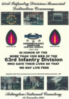 Unit History - 63rd Infantry Division record example