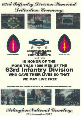 History of the 63rd Infantry Division, June 1943-Sept 1945 > 0007 - 63rd Infantry Division Memorials
