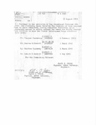 63rd Infantry Division Orders > 254th General Order No 45, Combat Infantryman Badge
