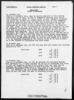 USS MONITOR > War Diary, 11/1-30/44