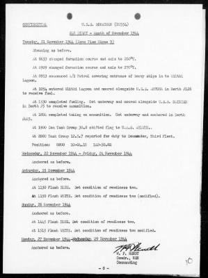 USS MONAGHAN > War Diary, 11/1-30/44