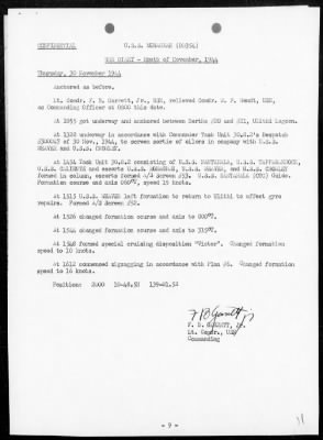 USS MONAGHAN > War Diary, 11/1-30/44