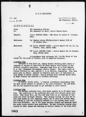 USS HOUSTON > War Diary, 10/1-31/44