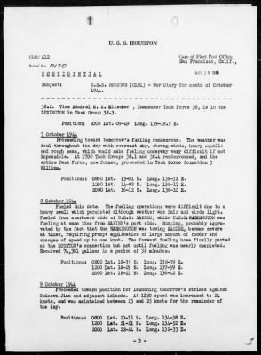 USS HOUSTON > War Diary, 10/1-31/44