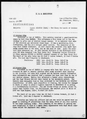 USS HOUSTON > War Diary, 10/1-31/44