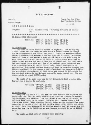 USS HOUSTON > War Diary, 10/1-31/44