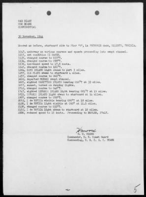 USCGC DUANE > War Diary, 11/1-30/44