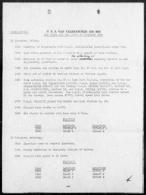 USS VAN VALKENBURGH > War Diary, 11/1-30/44