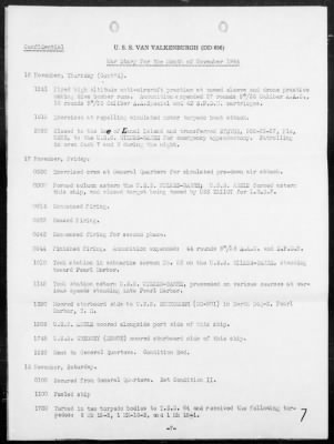 USS VAN VALKENBURGH > War Diary, 11/1-30/44