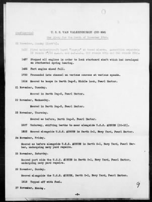 USS VAN VALKENBURGH > War Diary, 11/1-30/44