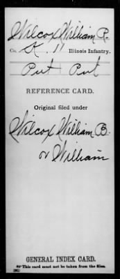 William R > Wilcox, William R (Pvt)