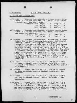 USS UTE > War Diary, 11/1-30/44