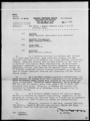 COM SAMOAN DEF GR > War Diary, 11/1-30/44