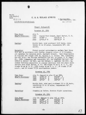 USS TULAGI > War Diary, 10/1/44 to 11/30/44