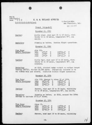 USS TULAGI > War Diary, 10/1/44 to 11/30/44