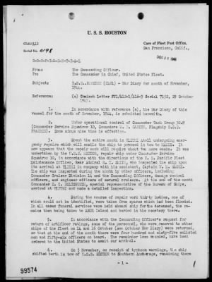 USS HOUSTON > War Diary, 11/1-30/44
