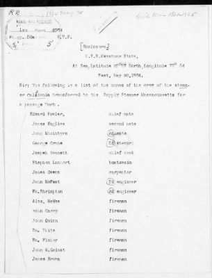 RB - Prisoners of war rolls and lists (persons captured by Union Forces) > A. W. Baker-U.S.S. Minnesota