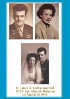 18 March, 1945, Lt.  James and his bride (WAC) SGT Alice (Behenna) McRae