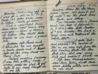 Frank Hawkins DIARY, example of his writing in his personal journal.