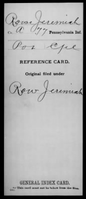 Thumbnail for Jeremiah > Rowe, Jeremiah (Pvt)