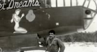 T/Sgt "MO" Martinez with his "Wet Dreams" B-25 321st BG, 445th BS,MTO WWII