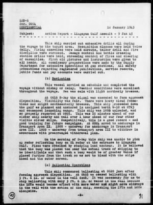 Thumbnail for COMTASK-UNIT 79.4.3 > Rep of landing ops In the amphibious assault on Lingayen Gulf, Luzon Is, Philippines on 1/9/45