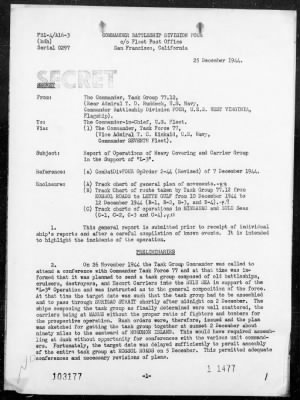 COMTASK-GROUP 77.12 > Rep of Ops of heavy covering and carrier group in support of the invasion of Mindoro Island, Philippines, 12/13-17/44