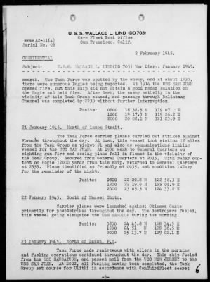 USS WALLACE L LIND > War Diary, 1/1-31/45