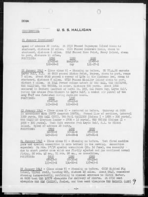 Thumbnail for USS HALLIGAN > War Diary, 1/1-31/45