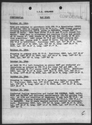 USS SUWANNEE > War Diary, 10/1-31/44