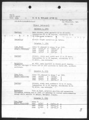 USS TULAGI > War Diary, 12/1-31/44