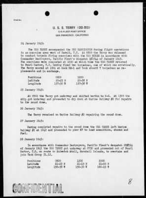 USS TERRY > War Diary, 1/1-31/45