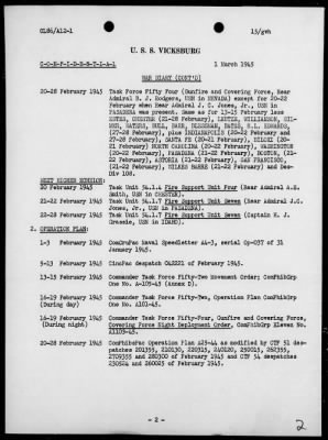 USS VICKSBURG > War Diary, 2/1-28/45