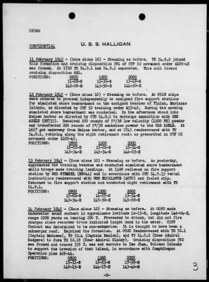 Thumbnail for USS HALLIGAN > War Diary, 2/1-28/45