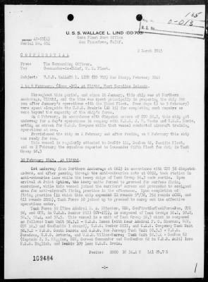 USS WALLACE L LIND > War Diary, 2/1-28/45