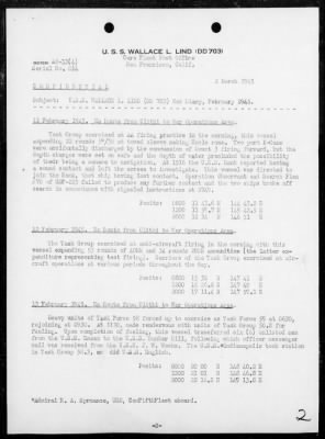 USS WALLACE L LIND > War Diary, 2/1-28/45