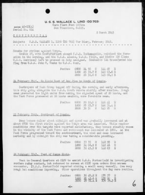 USS WALLACE L LIND > War Diary, 2/1-28/45