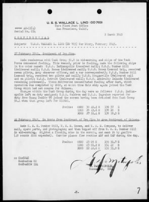 USS WALLACE L LIND > War Diary, 2/1-28/45