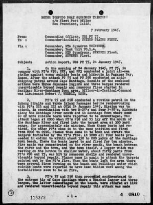 PT-75, PT-222, PT-223 & PT-298 > Rep of act off the Southwest coast of Luzon Is, Philippines on 1/24/45