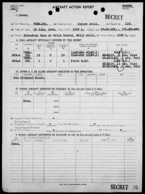 Thumbnail for VMSB-231 > ACA reps nos 118-119 - Dive bombing targets on Wotje Is, Marshalls 7/18/44