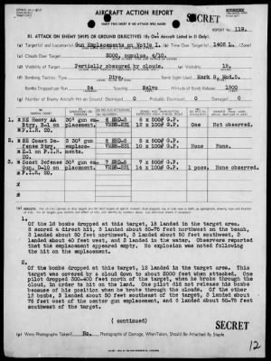 Thumbnail for VMSB-231 > ACA reps nos 118-119 - Dive bombing targets on Wotje Is, Marshalls 7/18/44